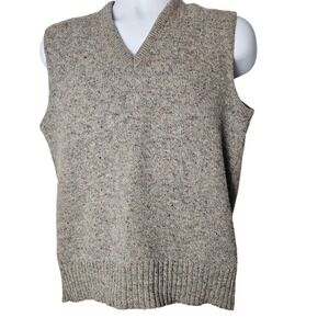 Robert Bruce Men's V-Neck Sweater Vest Size M Tweed Wool Blend Made in USA VTG